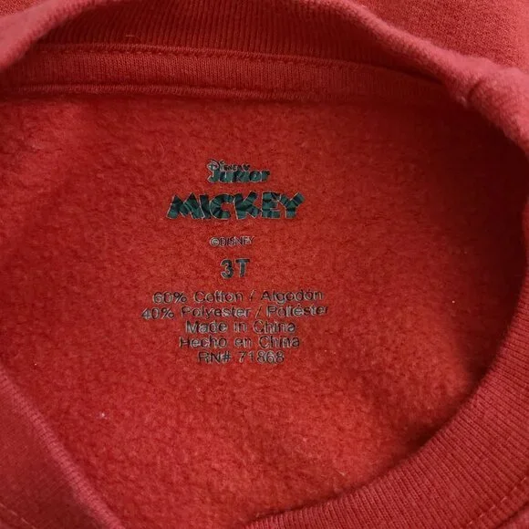 Disney Junior Pluto Christmas Holiday Sweatshirt Red Size Toddler 3T - Picture 6 of 6